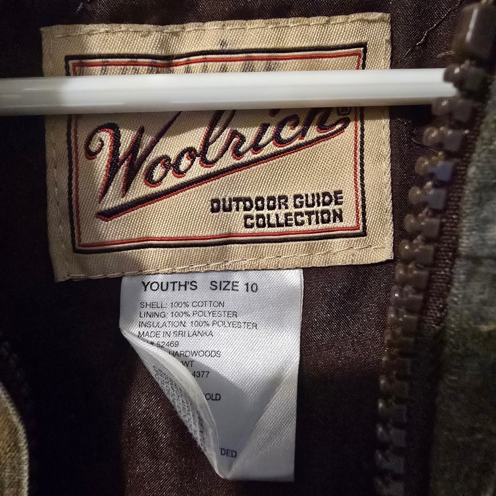 Woolrich Camo Hooded Jacket Youth 10 Green RealTree Hardwoods Hunting Workwear - Picture 8 of 8
